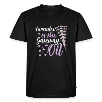 Essential Oil Practitioner Gift Lavender is the - Men's Premium Organic T-Shirt - black - Front - Nico (187cm)