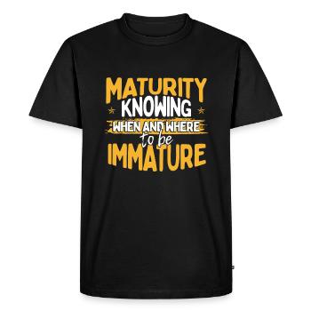 Maturité du don sarcastique Savoir quand et où - T-shirt Premium bio Homme - noir - Devant - Nico (187cm)