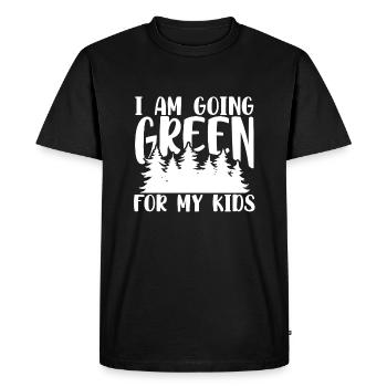 Climate Change Awareness Going Green for My Kids - Men's Premium Organic T-Shirt - black - Front - Nico (187cm)