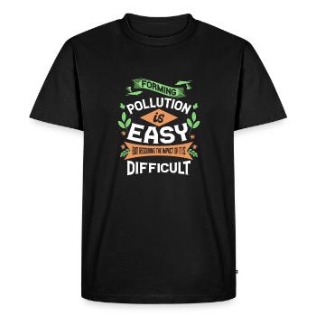 Forming Pollution is Easy Resolving Impact is - Men's Premium Organic T-Shirt - black - Front - Nico (187cm)