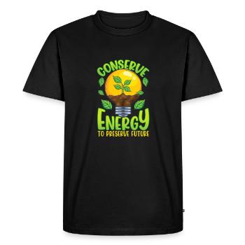 Environment Conserve Energy Preserve the Future - Men's Premium Organic T-Shirt - black - Front - Nico (187cm)