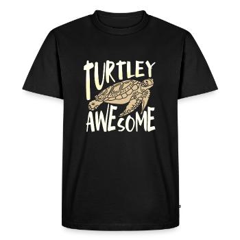 Turtley Awesome Fun Sea Turtle Lover Idée cadeau - T-shirt Premium bio Homme - noir - Devant - Nico (187cm)