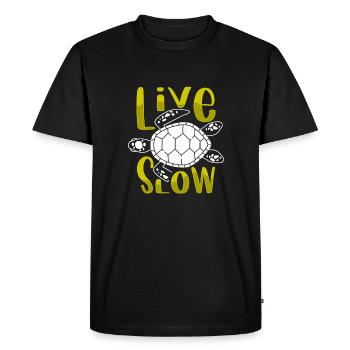 Détendez-vous et vivez des vacances lentes à la plage des tortues de mer - T-shirt Premium bio Homme - noir - Devant - Nico (187cm)