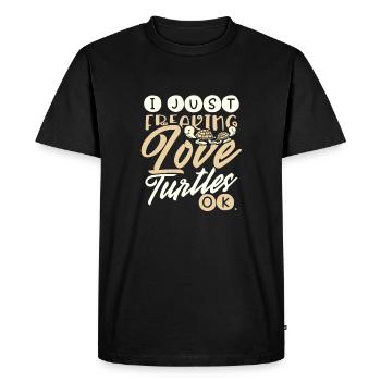 Turtle Lover Gifts Just Freaking Love Turtles - Men's Premium Organic T-Shirt - black - Front - Nico (187cm)