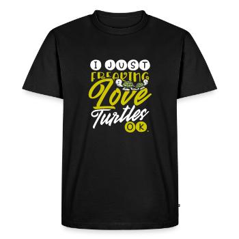 Turtle Lover Gift Just Freaking Love Turtles - Men's Premium Organic T-Shirt - black - Front - Nico (187cm)