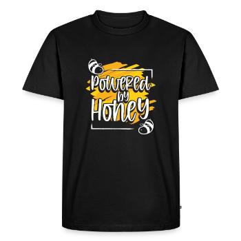 Beekeeping Gift Powered by Honey Beekeeper - Men's Premium Organic T-Shirt - black - Front - Nico (187cm)