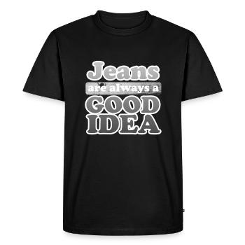 Les jeans sont toujours une bonne idée Cadeau en denim - T-shirt Premium bio Homme - noir - Devant - Nico (187cm)
