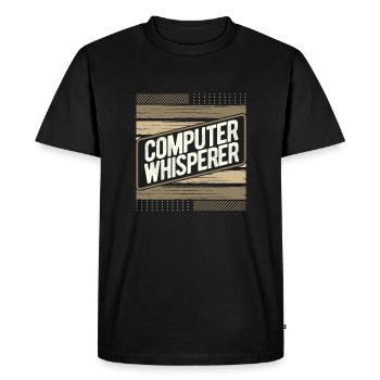 Ordinateur Chuchoteur Cadeau Ordinateur Ordinateur Cadeau Ordinateur - T-shirt Premium bio Homme - noir - Devant - Nico (187cm)