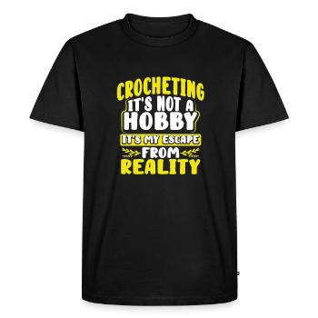Crochet Cadeau Crochet Pas Passe-temps Évasion de - T-shirt Premium bio Homme - noir - Devant - Nico (187cm)