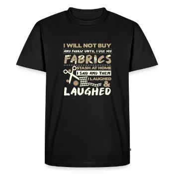 Quilter Gift Je n’achèterai aucun tissu jusqu’à ce que je - T-shirt Premium bio Homme - noir - Devant - Nico (187cm)