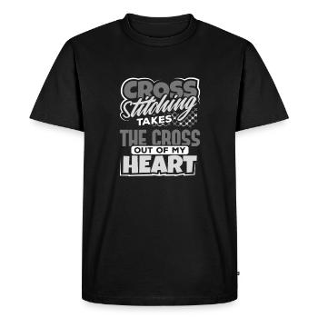Cross Stitching Gift Takes the Cross Out of My - Men's Premium Organic T-Shirt - black - Front - Nico (187cm)
