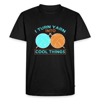 Les cadeaux de tricot transforment le fil en choses cool Tricoter - T-shirt Premium bio Homme - noir - Devant - Nico (187cm)