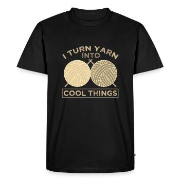 Les cadeaux de tricot transforment le fil en choses cool Tricoter - T-shirt Premium bio Homme - noir - Devant - Nico (187cm)