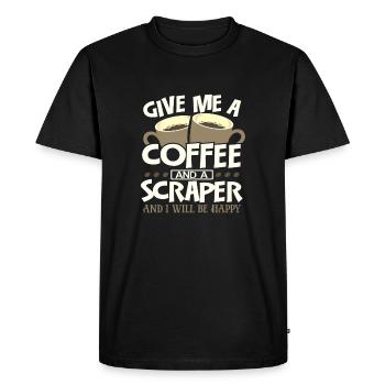Cadeaux de peintre Donnez-moi du café et Scaper Je suis heureux - T-shirt Premium bio Homme - noir - Devant - Nico (187cm)