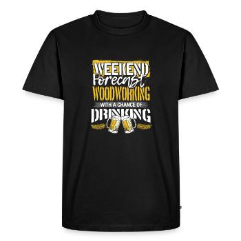 Woodworker Gift Weekend Forecast Woodworking and - Men's Premium Organic T-Shirt - black - Front - Nico (187cm)