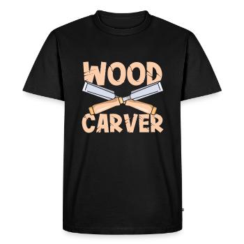 Wood Carver Crossed Woodworking Tools Woodworker - Men's Premium Organic T-Shirt - black - Front - Nico (187cm)