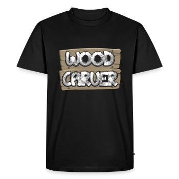 Woodsman Wood Carver Gift Idea - Men's Premium Organic T-Shirt - black - Front - Nico (187cm)