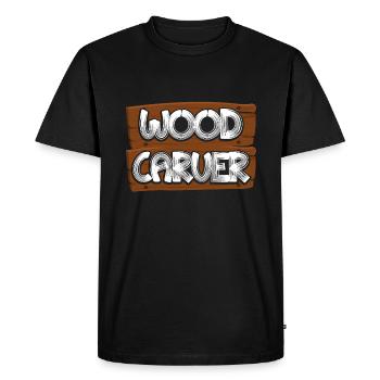 Woodsman Wood Carver Gift - Men's Premium Organic T-Shirt - black - Front - Nico (187cm)