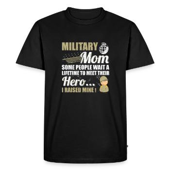 Military Mom Raised My Hero Proud Mom of Armed - Men's Premium Organic T-Shirt - black - Front - Nico (187cm)