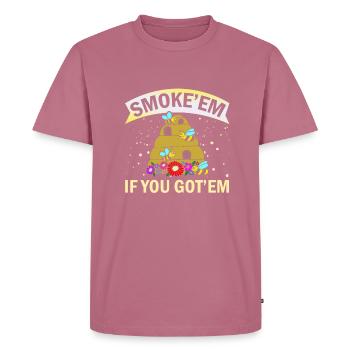 Beekeeper Gift Smoke 'em If You Got 'em Beekeeping - Men's Premium Organic T-Shirt - mauve - Front - Nico (187cm)