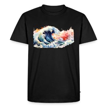 Japonais Wave La Grande Vague de Kanagawa - T-shirt Premium bio Homme - noir - Devant - Nico (187cm)