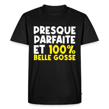 Fille belle | famille drôles - T-shirt Premium bio Homme - noir - Devant - Nico (187cm)