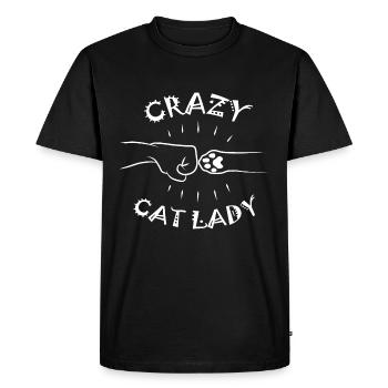 Crazy Cat Lady - Fist Bump - T-shirt Premium bio Homme - noir - Devant - Nico (187cm)