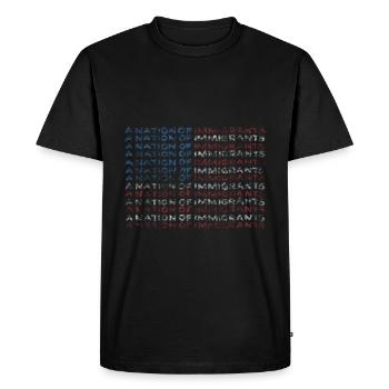 U.S. Flag Nation of Immigrants - Men's Premium Organic T-Shirt - black - Front - Nico (187cm)