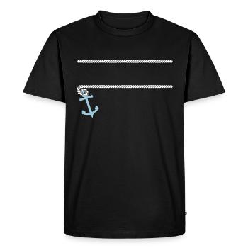 Cadre maritime avec ancre - T-shirt Premium bio Homme - noir - Devant - Nico (187cm)