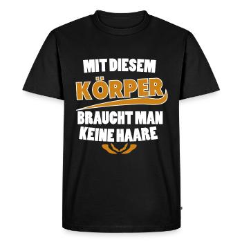 lustiger Spruch - Mit diesem Körper Geschenk - Männer Premium Bio T-Shirt - Schwarz - Vorne - Nico (187cm)