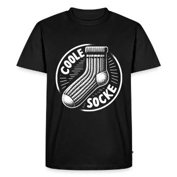 Cool sock - fun motivational design - Men's Premium Organic T-Shirt - black - Front - Nico (187cm)