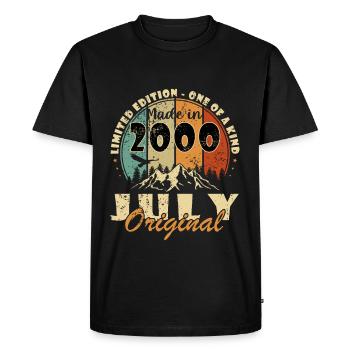 Juli 2000 Geburtstag Juli 2000 Juli - Männer Premium Bio T-Shirt - Schwarz - Vorne - Nico (187cm)