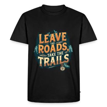 Quitter la route Emprunter les sentiers - T-shirt Premium bio Homme - noir - Devant - Nico (187cm)