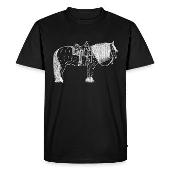 Horse with saddle - Men's Premium Organic T-Shirt - black - Front - Nico (187cm)