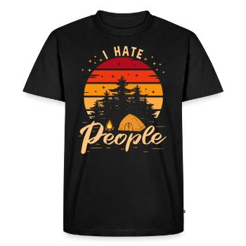 I Hate People Camping - T-shirt Premium bio Homme - noir - Devant - Nico (187cm)