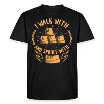 WASD gaming games birthday gift - Men's Premium Organic T-Shirt - black - Front - Nico (187cm)