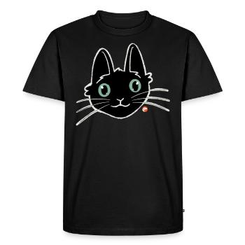Pickle the black kitten - Men's Premium Organic T-Shirt - black - Front - Nico (187cm)