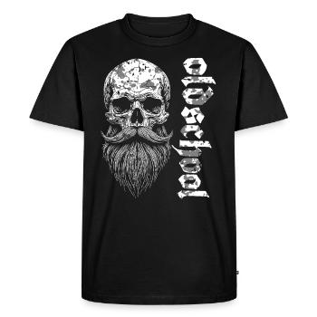 Oldschool Bearded Skull - Men's Premium Organic T-Shirt - black - Front - Nico (187cm)