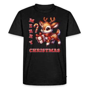 Joyeux Noël - Canne de Noël en bonbon pour renne - T-shirt Premium bio Homme - noir - Devant - Nico (187cm)