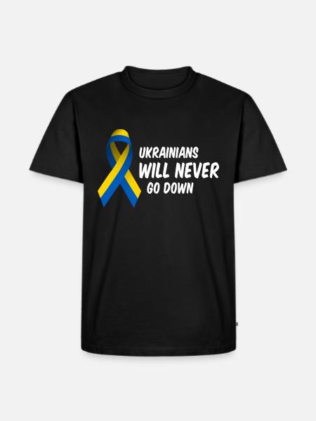 Ukrainians will never go down! - Men's Premium Organic T-Shirt - black