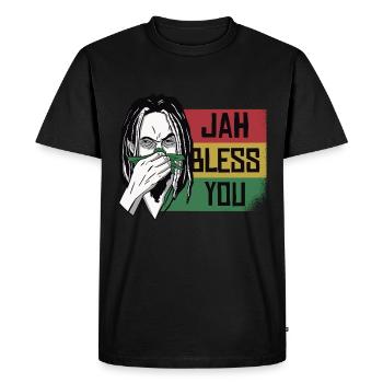 Jah Bless Rasta Raggae Ragga racines Dieu Rasta - T-shirt Premium bio Homme - noir - Devant - Nico (187cm)