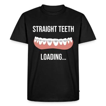 Appareil dentaire Dents droites loading orthodontistes - T-shirt Premium bio Homme - noir - Devant - Nico (187cm)