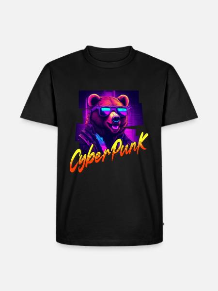 Cyberpunk Bear - Men's Premium Organic T-Shirt - black