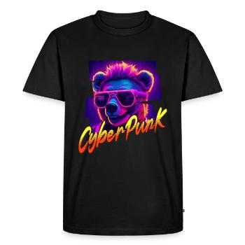 Ours Cyberpunk - T-shirt Premium bio Homme - noir - Devant - Nico (187cm)