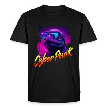 Tortue Cyberpunk - T-shirt Premium bio Homme - noir - Devant - Nico (187cm)