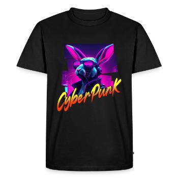 Lapin Cyberpunk - T-shirt Premium bio Homme - noir - Devant - Nico (187cm)