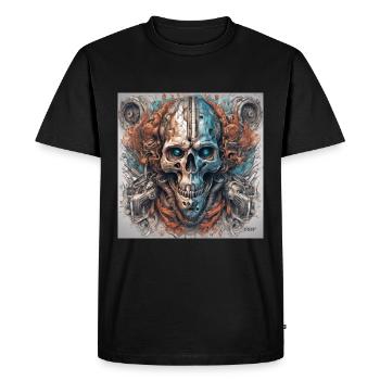 Crâne biomécanique - T-shirt Premium bio Homme - noir - Devant - Nico (187cm)