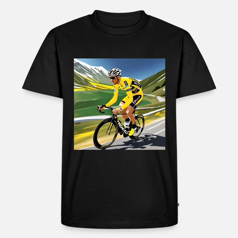 Retro-Radfahrer - Männer Premium Bio T-Shirt - Schwarz