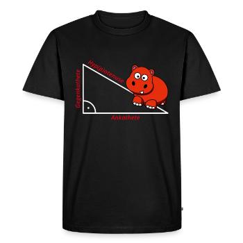 Hyppotenuse Pythagoras Math Hippo Teacher Gift - Men's Premium Organic T-Shirt - black - Front - Nico (187cm)