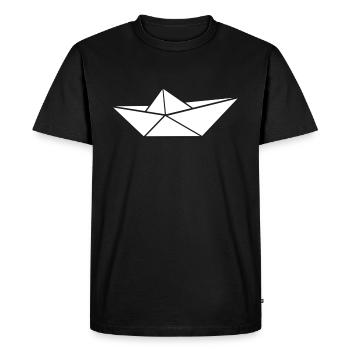 Un bateau bateau en papier un bateau en papier - T-shirt Premium bio Homme - noir - Devant - Nico (187cm)